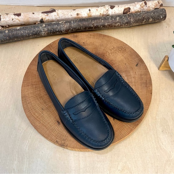 NWOB G.H. Bass Weejuns | Kathleen Classic Penny Loafers Navy Leather Size 6 - Picture 11 of 16